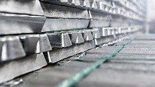 Aluminum ingots - aluminum - industrial production - material pile