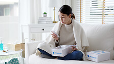 Woman with medicines