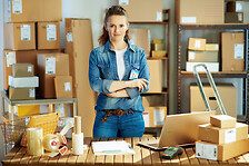 woman managing business online ecommerce