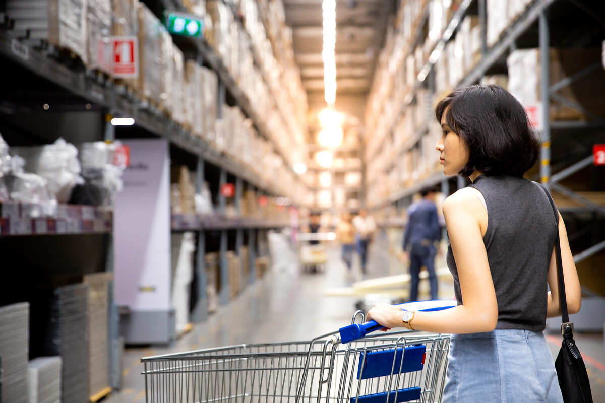 Person shopping in a retail store