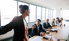Woman presenting supply chain compliance