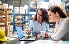 Warehouse and logistics workers using technology