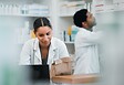 Medical professionals with healthcare products