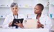 Medical professionals with healthcare products