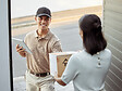 That was a fast delivery. Shot of a young woman receiving an order.